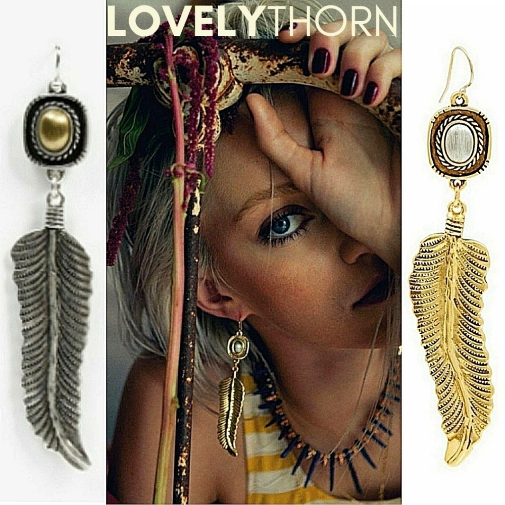 VANESSA MOONEY // ltd ed drop feather earrings